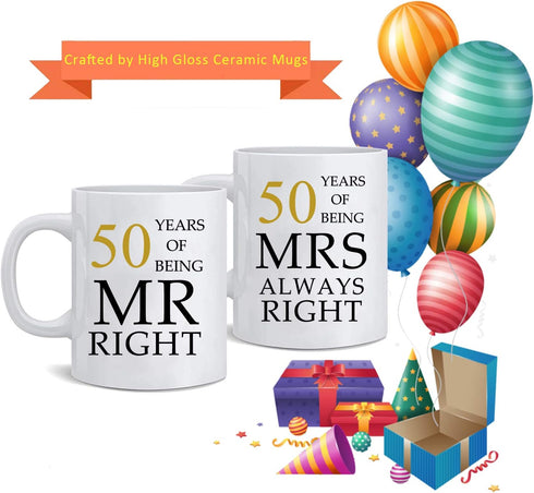 50th Wedding Anniversary Mugs for couples